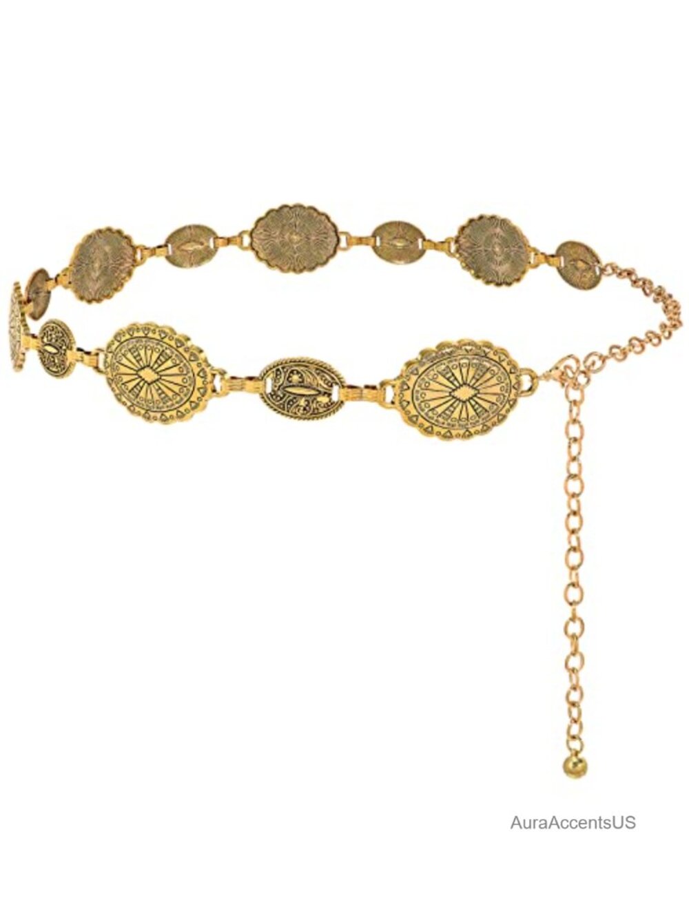 Gold Medallion Chain Belt -